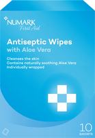 Numark Antiseptic Wipes – 10 Individually Wrapped Sachets