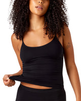 Bare Essentials Recycled Nylon Cami – Black | Seamfree Comfort & Eco-Friendly Design