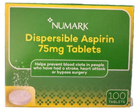 Numark Dispersible Aspirin 75mg - 100Tablets