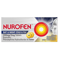Nurofen Day/Night Cold & Flu Pain Relief – Ibuprofen 16 Tablets