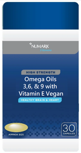 Numark Omega 3, 6, 9 with Vitamin E - Heart Health - Vegan - 30 capules