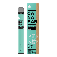 Canabar Disposable Vape Fresh Mint - Disposable CBD Vape Device 500mg CBD + CBG