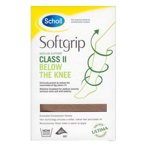 Scholl Softgrip Class 2 - Below the Knee Open Toe - Compression Hosiery Natural