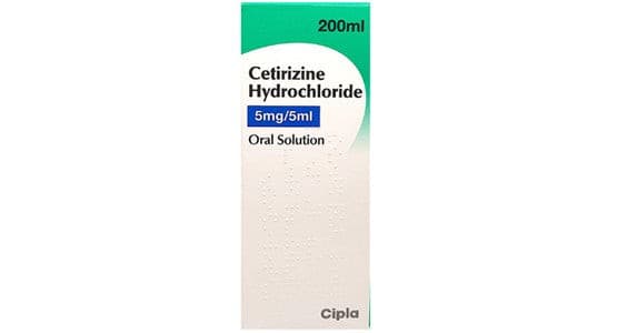 Cetirizine Hydrochloride 5mg 5ml Oral Solution 200ml Cipla