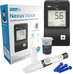 GlucoRx Nexus Voice Blood Glucose Monitoring System.