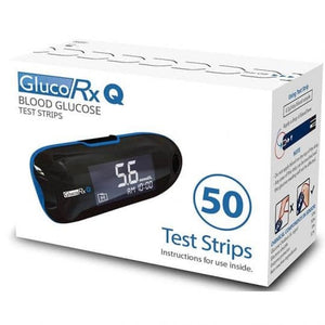 GlucoRx Q Blood Glucose Test Strips 50s.
