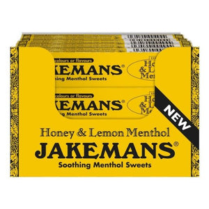 Jakemans Honey & Lemon Soothing Menthol Sweets Stick 20s.