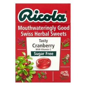 Ricola Cranberry Swiss Herb Drops Sugar Free 45g.