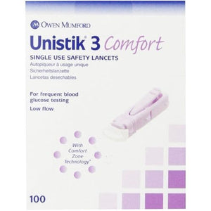 Unistik 3 Comfort Single Use Safety Lancets.