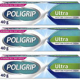 Poligrip Denture Fixative Cream Ultra - 40g - Pack of 3