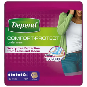 Depend Comfort Protect Underwear For Women Level 7 Small/Medium Pack Of 10