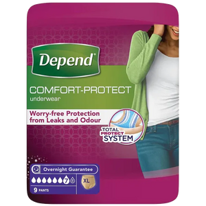 Depend Comfort Protect Underwear For Women Level 7 Small/Medium Pack of 10