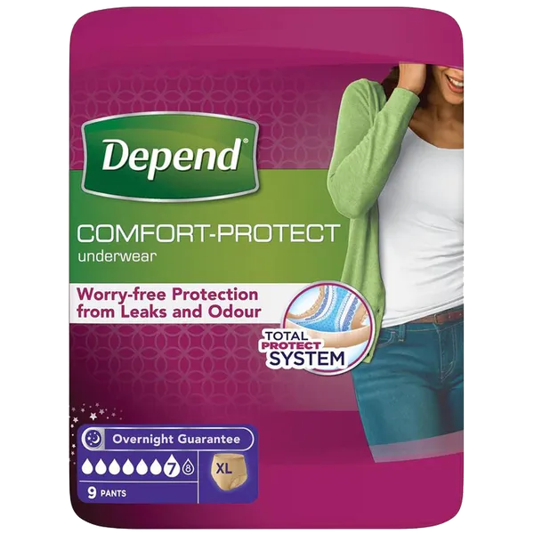 Depend Comfort Protect Underwear For Women Level 7 Small/Medium Pack of 10