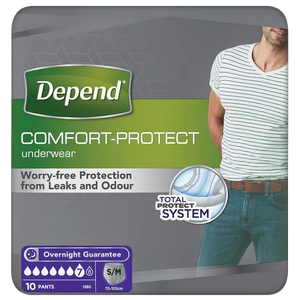 Depend Comfort Protect Underwear For Men Level 7 Small/Medium Pack Of 10