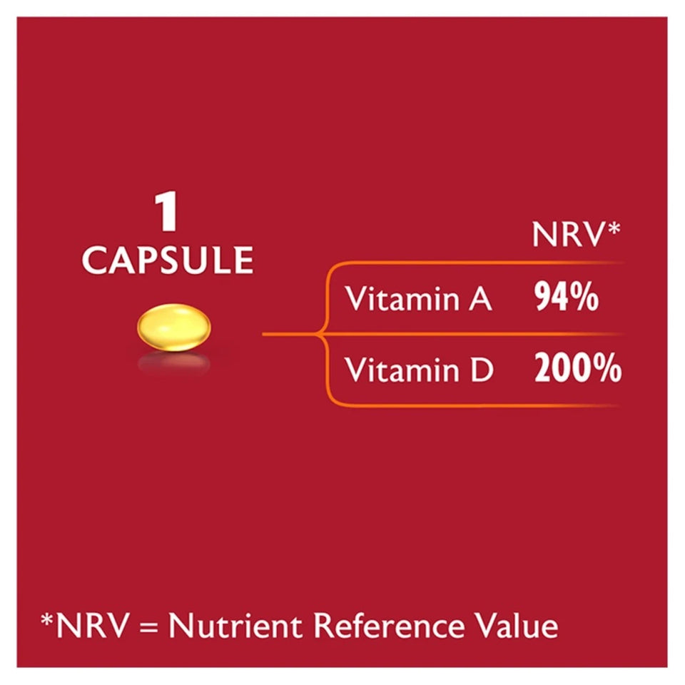 Seven Seas Cod Liver Oil One-A-Day Omega-3 Fish Oil & Vitamin D, 120 Capsules,