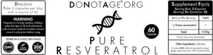 DoNotAge Pure Resveratrol - 60 Capsules