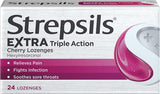 Strepsils Extra Triple Action Cherry Lozenges 24s