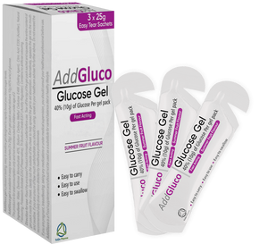 AddGluco Glucose Gel 40% (10g) of Glucose Gel Pack 3 x 25g Easy Tear Sachets