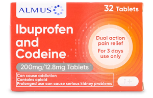 Almus Ibuprofen and Codeine 200mg/12.8mg 32 Tablets