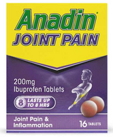 Anadin Joint Pain 200mg Ibuprofen Tablets – 16 Tablets