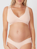 Bamboo Maternity Crossover Crop – Putty Pink