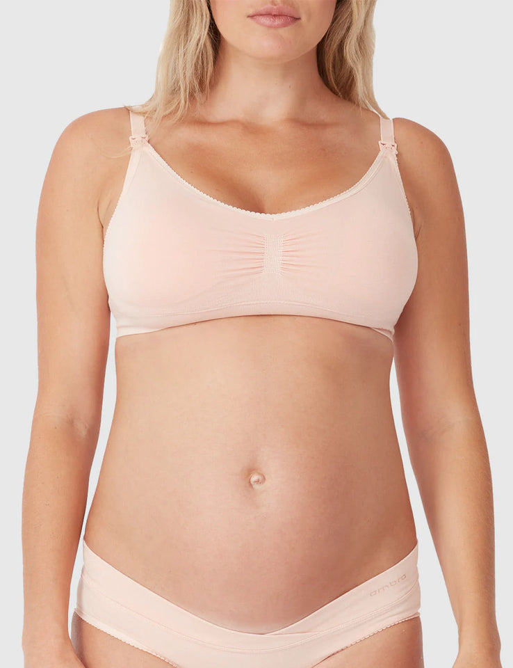 Bamboo Maternity Crop – Putty Pink1
