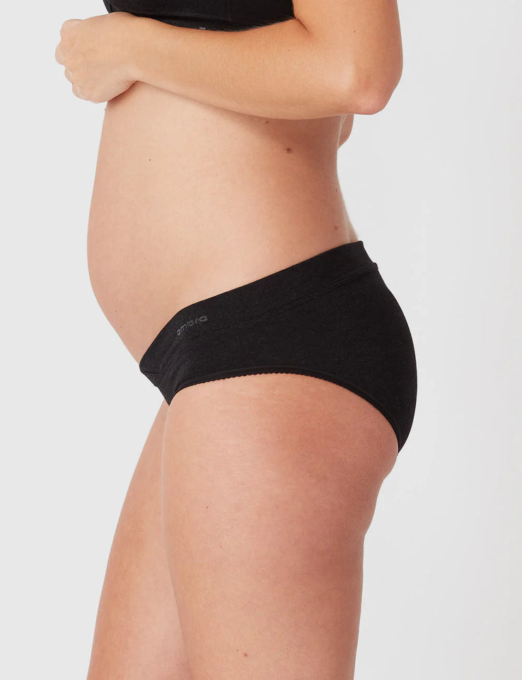 Bamboo Maternity Under Bump Brief – Charcoal Marl
