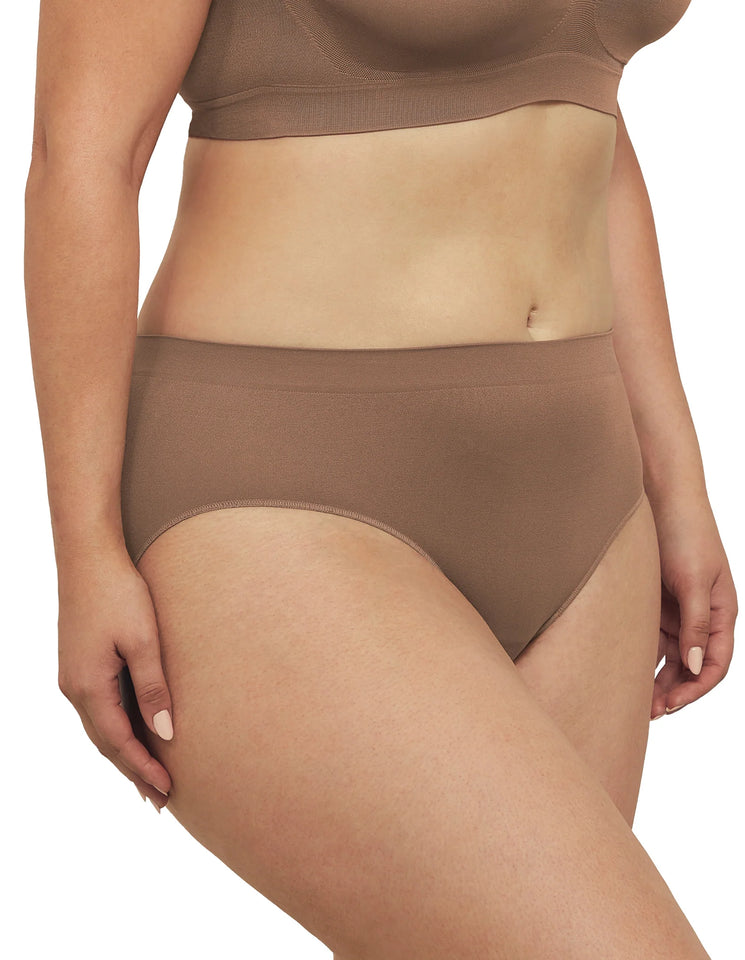 Bare Essentials Hi Cut Brief – Almond1