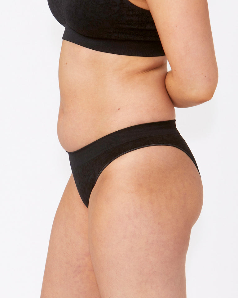 Bare Essentials Lace Cheeky Bikini Brief – Black1