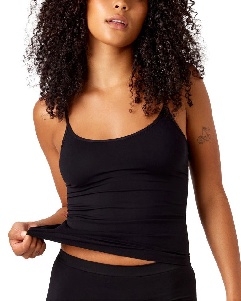 Bare Essentials Recycled Nylon Cami – Black | Seamfree Comfort & Eco-Friendly Design