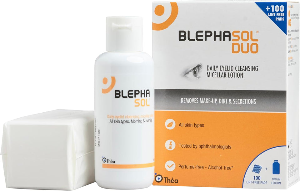 Blephasol Duo 100ml Micellar Eyelid Cleansing Lotion + 100 Lint-Free Pads