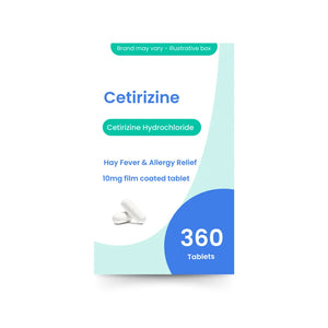 Cetirizine (10mg) - Hay Fever & Allergy Relief - 360 Tablets (Brand May Vary)