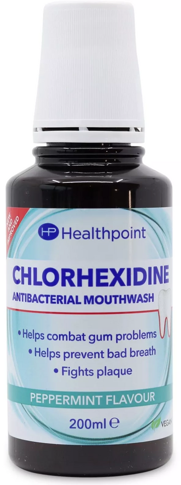 Healthpoint Chlorhexidine Antibacterial Peppermint Mouthwash with Fluoride 200ml
