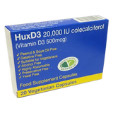 HuxD3 Colecalciferol 20000IU (500mcg) Vitamin D3 - 20 Capsules