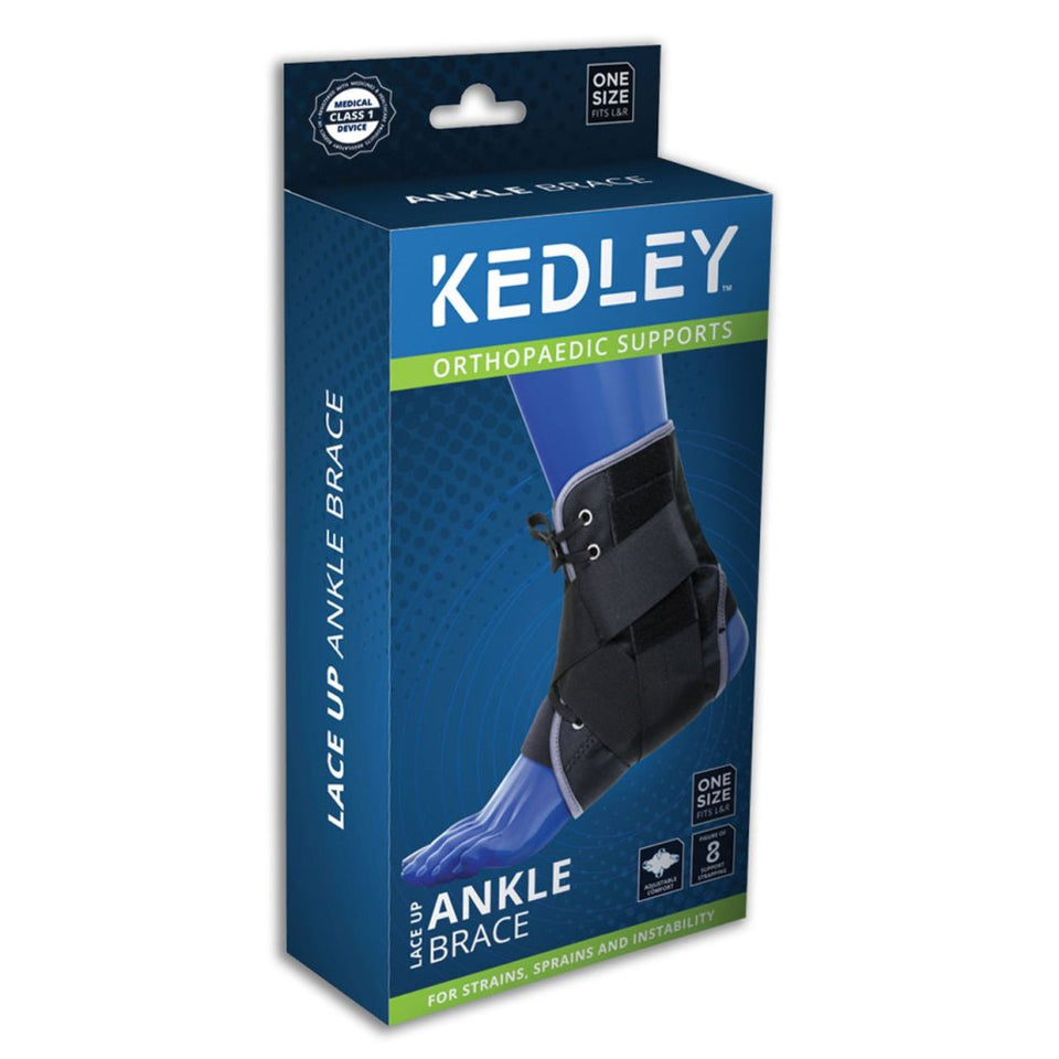 Kedley Orthopaedic Lace Up Ankle Support Brace – Universal Adjustable Fit