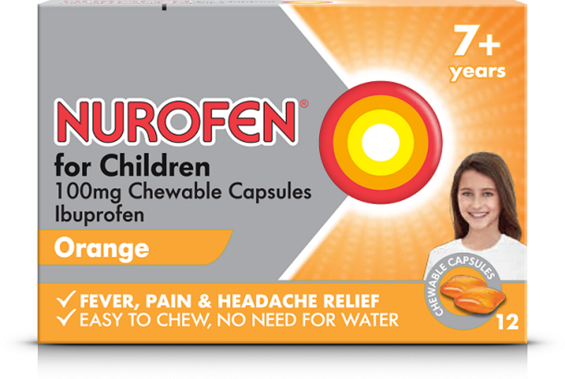 Nurofen for children 7+ chewable capsules 100mg 12