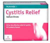 Numark Cystitis Relief – 6 Sachets (Sodium Citrate, Cranberry Flavour)