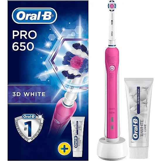 Oral B Pro Series 1 3D White Pink Toothbrush+Case