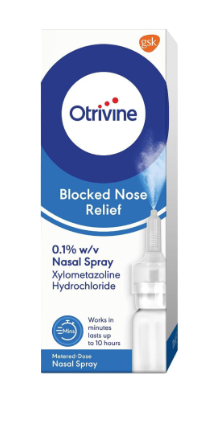 Otrivine Blocked Nose Relief Adult Cold & Flu Nasal Spray 0.1% – Metered Dose