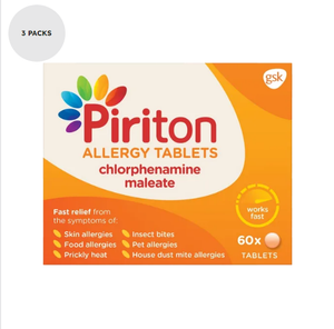 Piriton Allergy Tablets Pack of 60 x 3 Packs