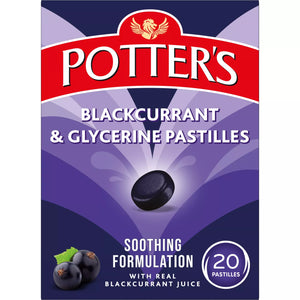 Potter's Blackcurrant & Glycerine Pastilles, 20 Pastilles