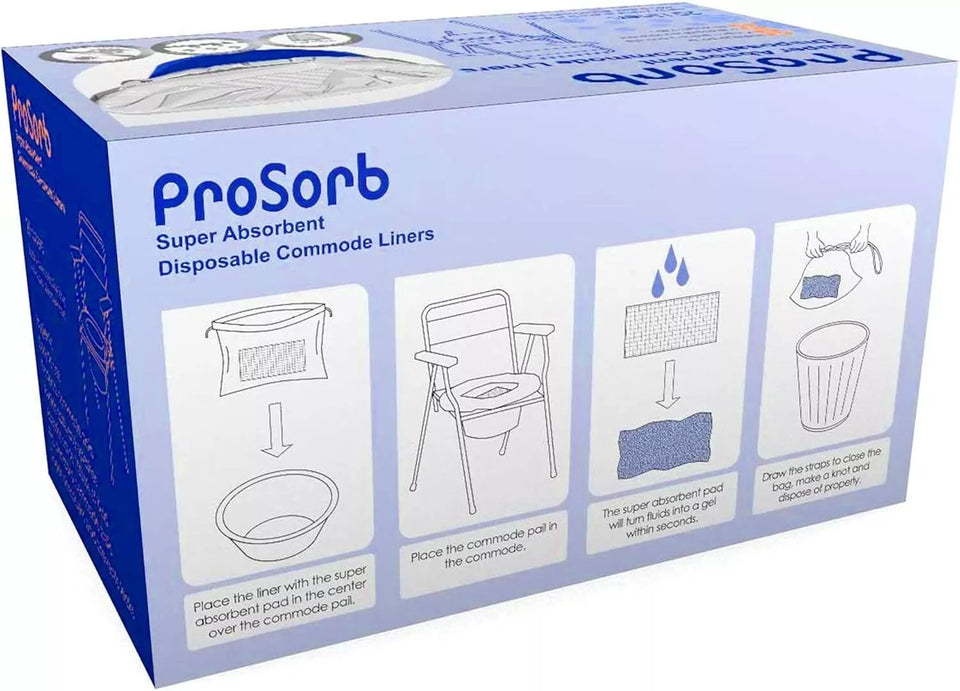 Prosorb Super Absorbent Disposable Commode/bed pan Liners