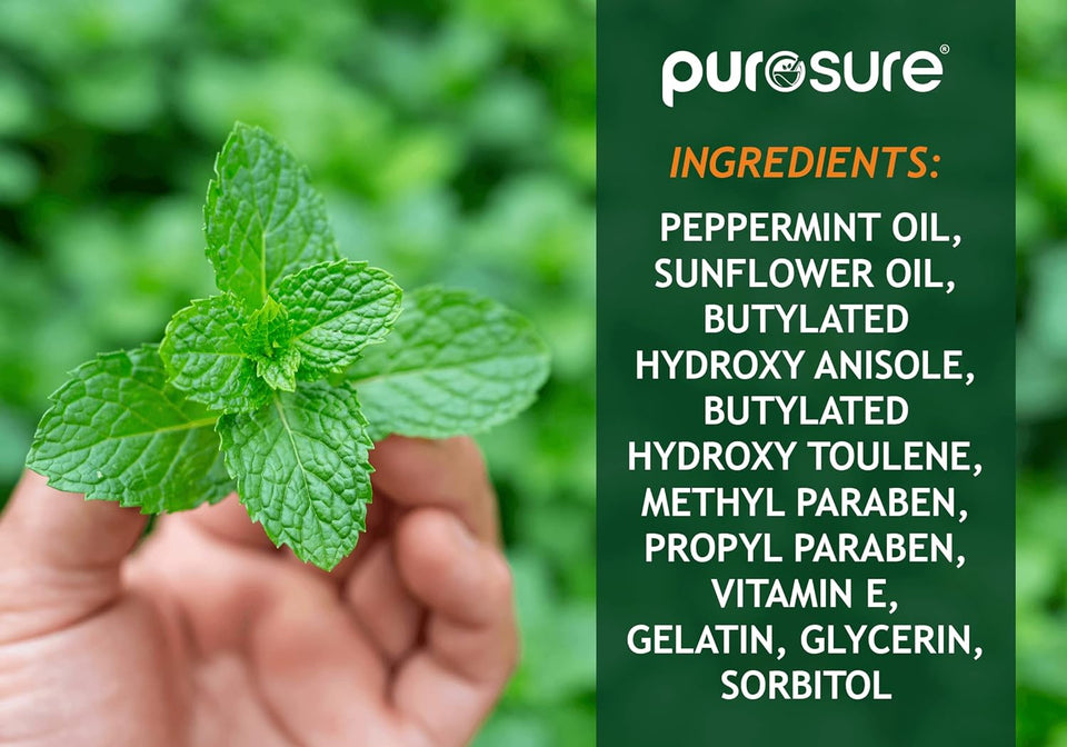 Purosure Enteric Coated Peppermint Oil Capsules - 84 Soft Gel Mint Capsules
