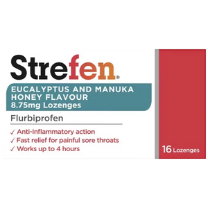 Strepsils Strefen Lozenges Eucalyptus & Manuka Honey Pack of 16