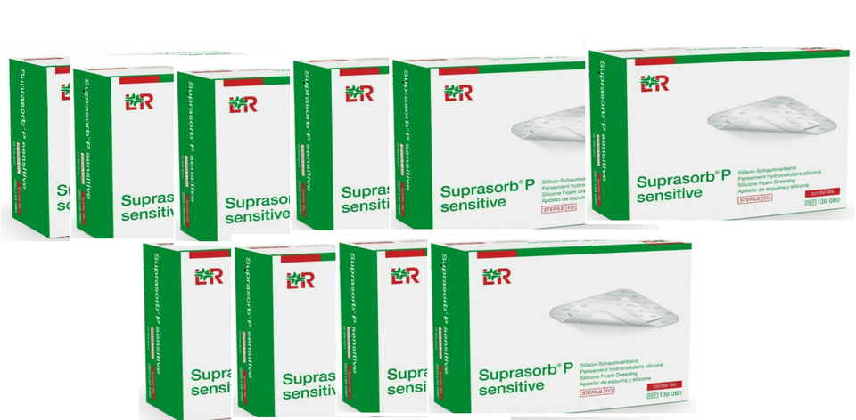 Suprasorb P Sensitive Border Lite Silicone Dressing 10cm x 10cm - 4 x 4inch5