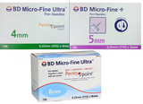 BD Micro-Fine Ultra Pen Needles 4mm /5mm / 8mm - 100 Needles