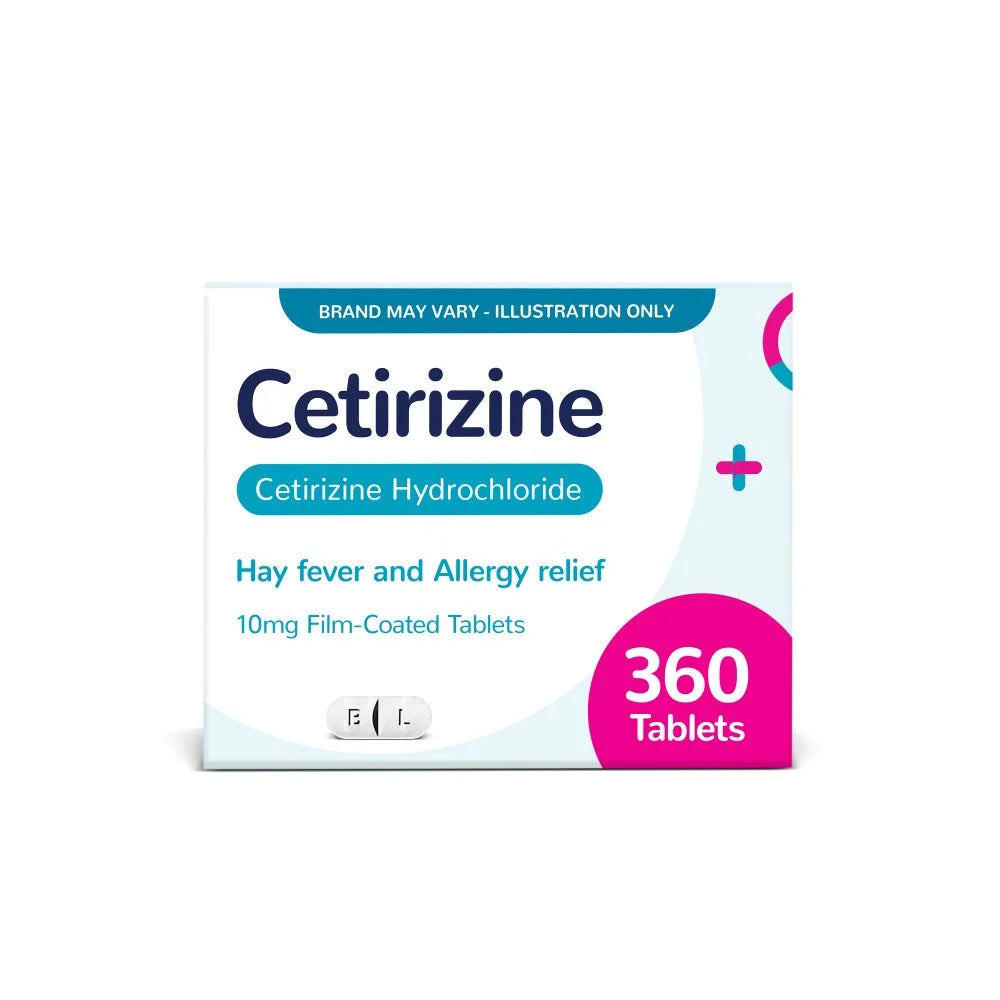 Cetirizine 10mg Hay Fever Allergy Relief 360 Tablets Brand Ma