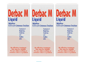 Derbac M Liquid 150ml (Head Lice, Crabs, Scabies) 150ml x 3 Bottles