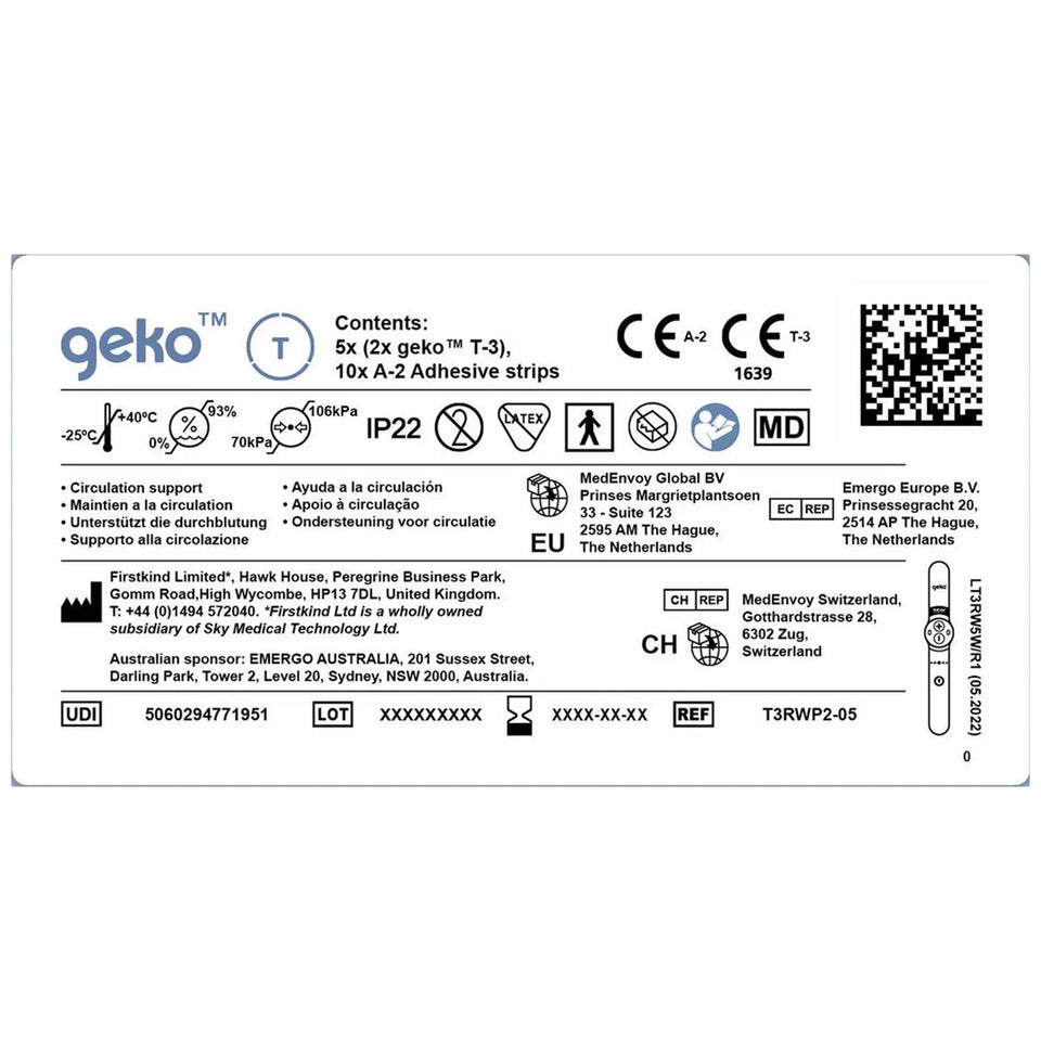 Firstkind Geko device - NMES Neuromuscular Electrostimulation 1 Pack (7 units)