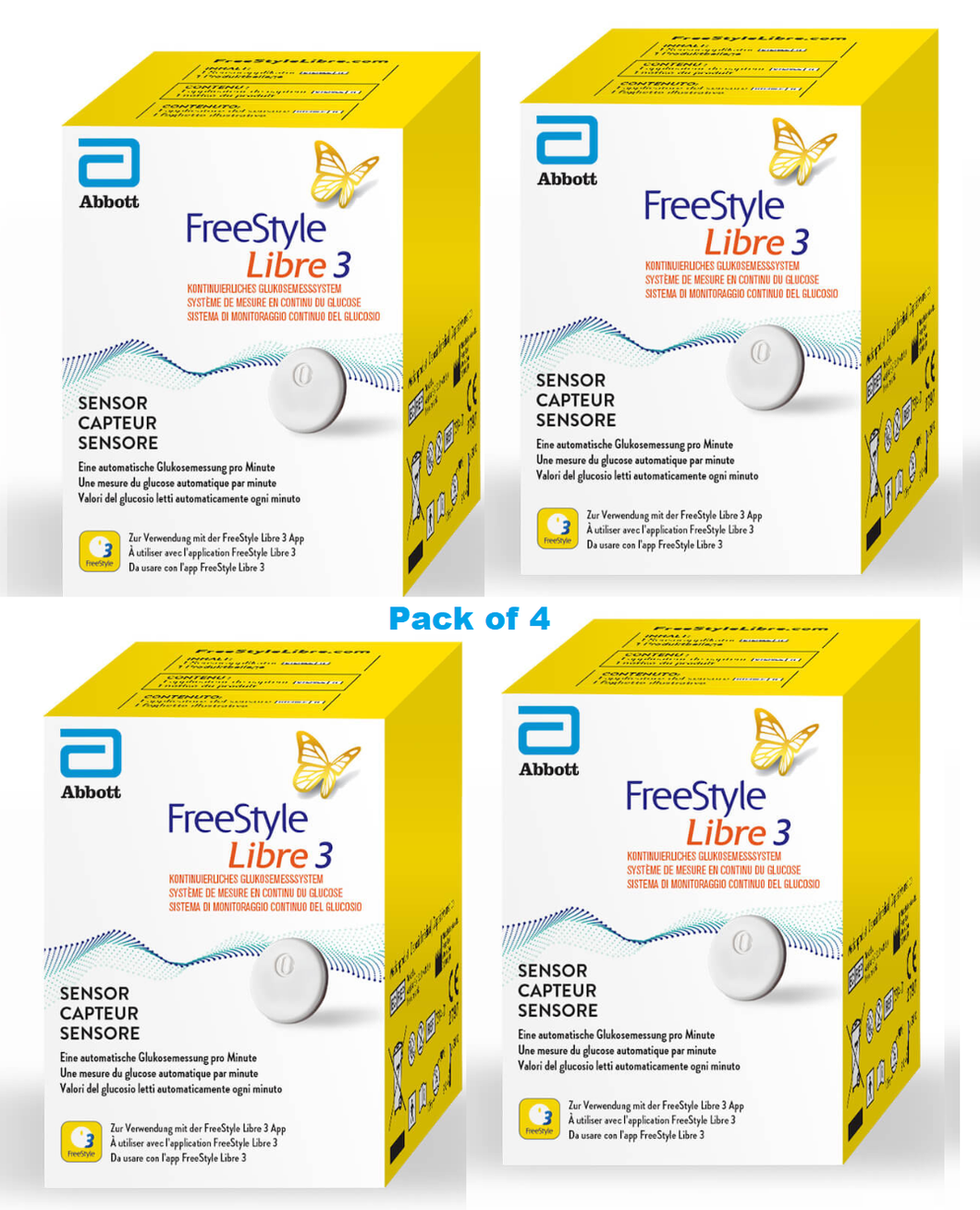 FreeStyle Libre 3 Sensor – 1 Kit - The worlds smallest sensor (4x Pack)